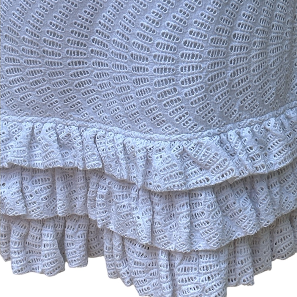 Lilly Pulitzer Rosemary Dress White Eyelet Sleeveless Ruffle Hem Summer Size 4 - Picture 5 of 10